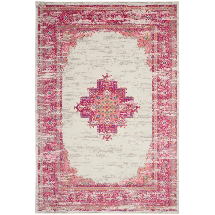 Nourison Passion Area Rug PSN03 Ivory/Fuchsia 12' x 15'