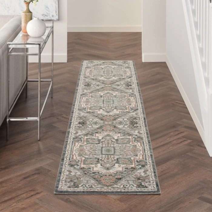 Nourison Parisa Area Rug PSA01 Grey Sage 2'3" x 10'