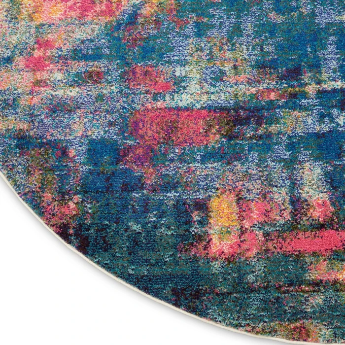 Nourison Celestial Round Area Rug CES09-Blue/Yellow