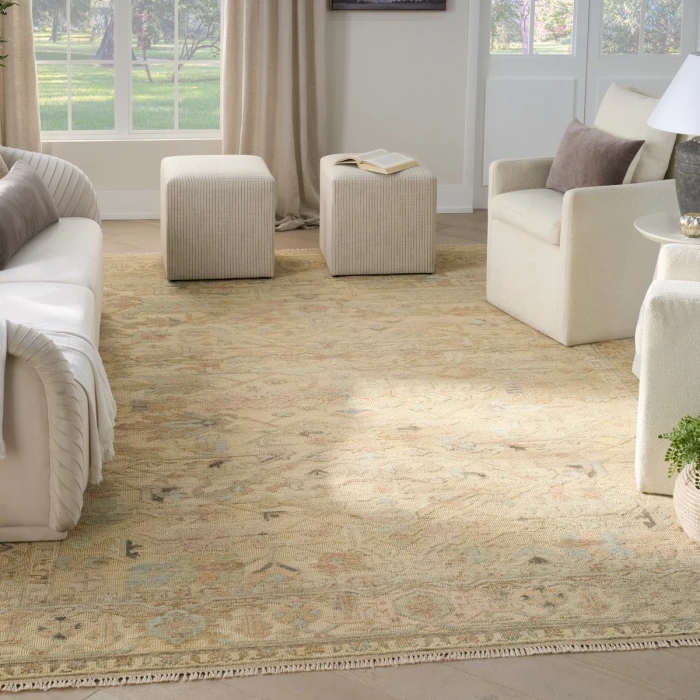 Nourison Heritage Vine Beige HTV01 9 ft. X 12 ft. Rect. Rug