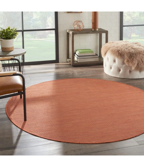 Nourison Positano Round Area Rug POS01-Terracotta