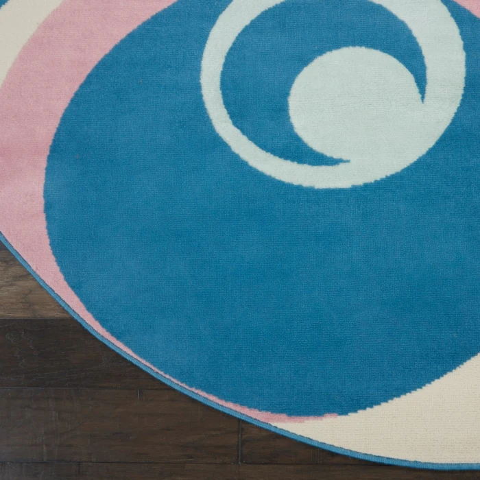 Nourison Grafix Round Area Rug GRF21-Blue Multi Colored