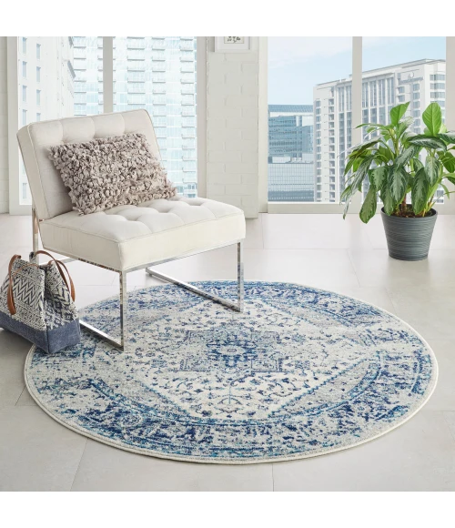 Nourison Tranquil Area Rug TRA06 Ivory/Light Blue
