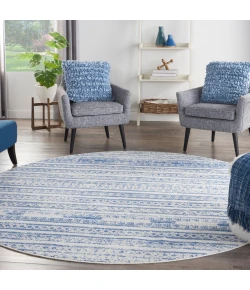 Nourison Home Whimsicle WHS16 Ivory Blue 8 ft. Round Area Rug