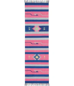 Nourison Home Baja BAJ01 Pink/Blue 2 ft. 3 in. X 7 ft. 6 in. Area Rug