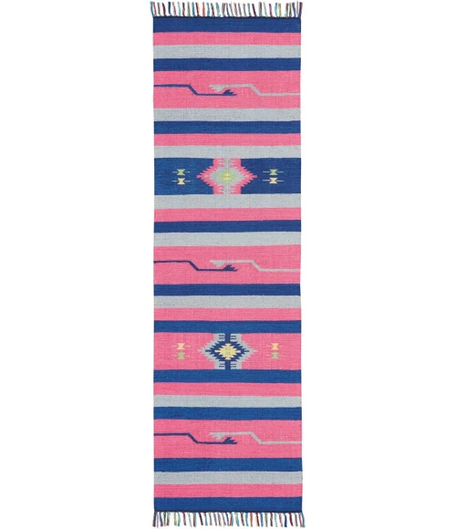 Nourison Baja Runner Area Rug BAJ01-Pink/Blue