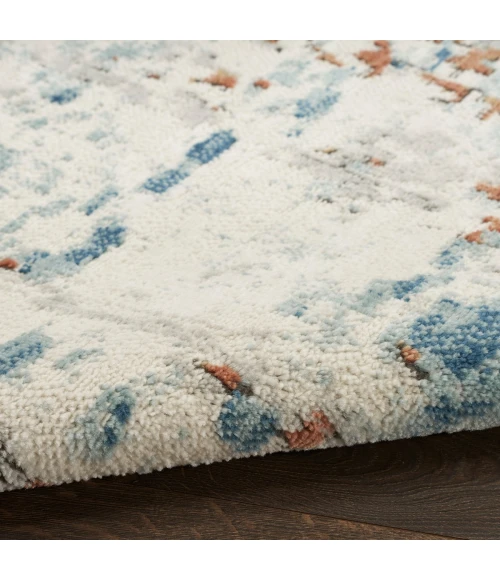 Nourison Quarry Beige Blue Rust QUA01 8 ft. Rect. Rug