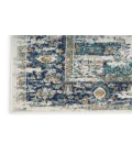 Nourison Passion Ivory/Grey/Blue PSN03 2 ft. 2 in. X 10 ft. Rectangle Rug