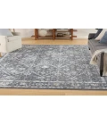 Nourison Astra Machine Washable Dark Blue ASW16 6 ft. 7 in. X 9 ft. Rectangle Rug