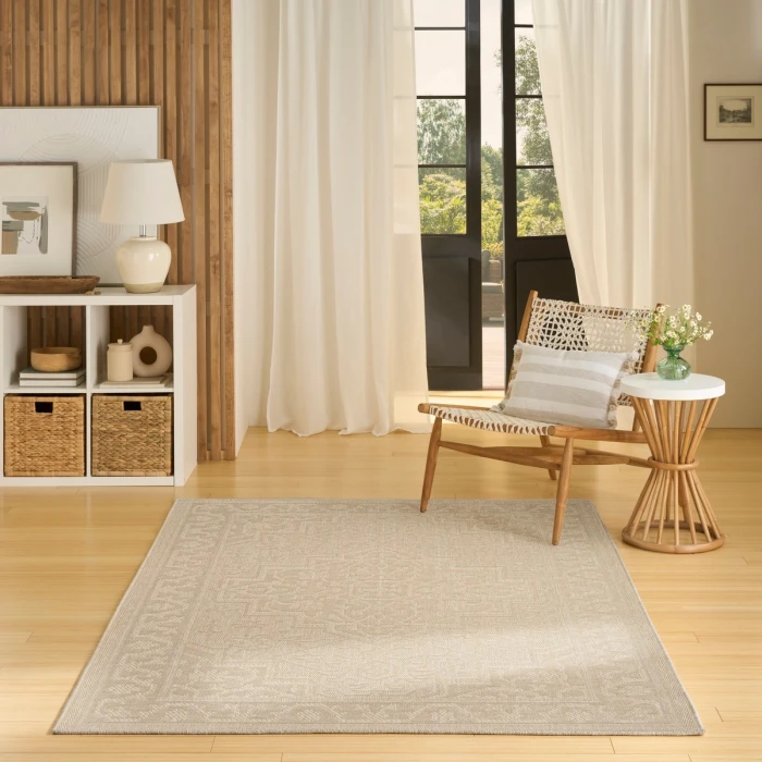 Nourison Tulum Cream TLM05 4 ft. X 6 ft. Rect. Rug