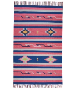 Nourison Home Baja BAJ01 Pink/Blue 6 ft. 6 in. X 9 ft. 6 in. Area Rug