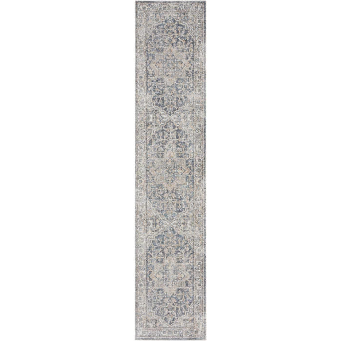 Nourison Astra Machine Washable Area Rug ASW12 Grey/Blue