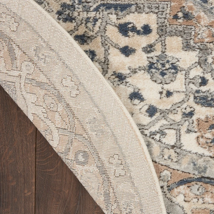 Nourison Quarry Ivory Grey QUA05 8 ft. X Round Rug