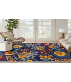 Nourison Home Aloha ALH17 Navy Multicolor 9 ft. X 12 ft. Area Rug