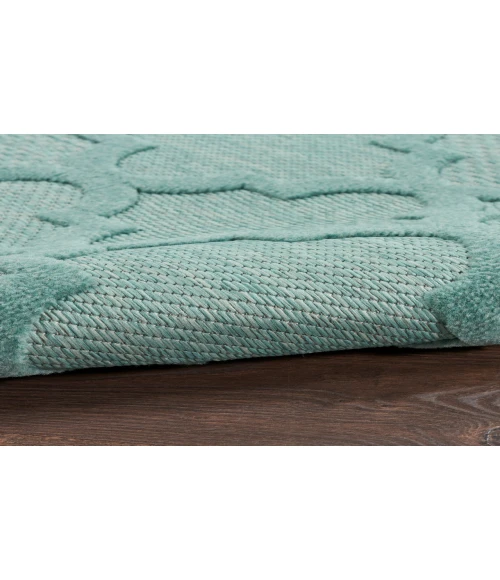 Nourison Easy Care Aqua/Teal NES01 2 ft. X 4 ft. Rectangle Rug