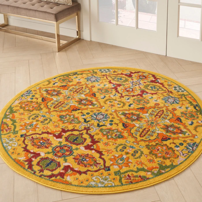 Nourison Allur Area Rug ALR03 Yellow Multicolor