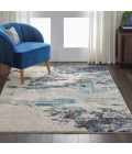 Nourison Celestial Area Rug CES02-Ivory/Teal Blue