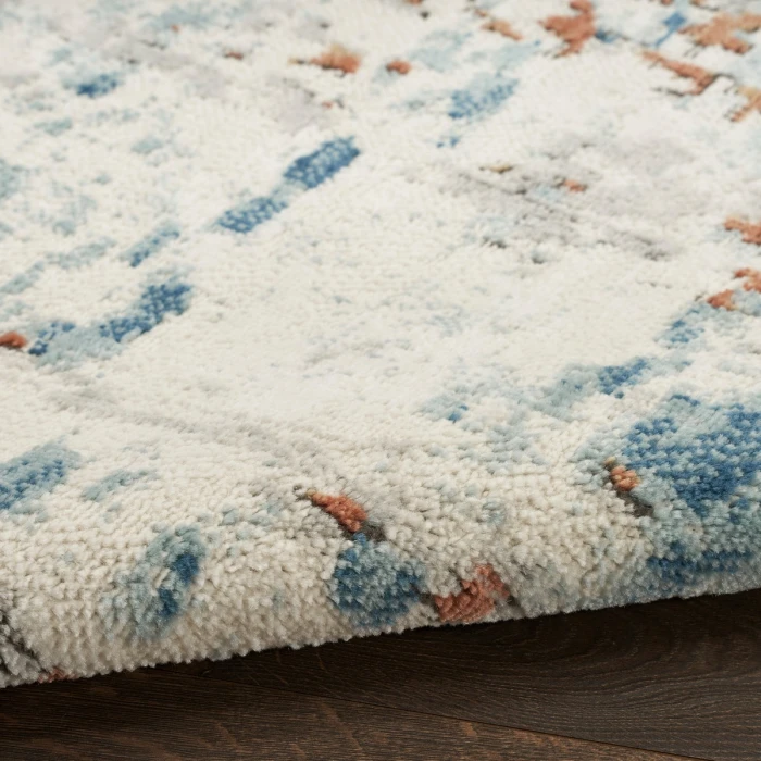Nourison Quarry Beige Blue Rust QUA01 4 ft. X 6 ft. Rect. Rug