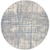 Calvin Klein CK950 Rush CK950 Ivory Blue 4 ft. Round Area Rug