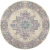 Nourison Home Grafix GRF14 Ivory Pink 8 ft. Round Area Rug