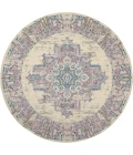 Nourison Grafix Round Area Rug GRF14-Ivory/Pink