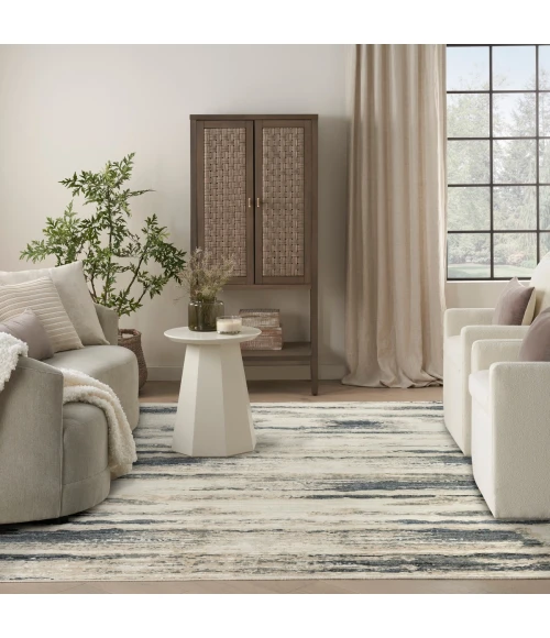 Nourison Serenity Home Blue Multicolor SRH12 9 ft. X 12 ft. Rect. Rug