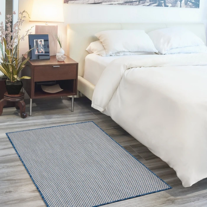 Nourison Courtyard Area Rug COU01 Ivory Blue 3' x 5'