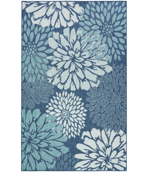 Nourison Garden Oasis Navy GOA06 6 ft. X 9 ft. Rectangle Rug
