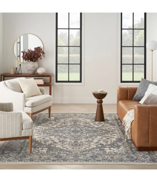 Nourison Quarry Ivory Blue QUA05 10 ft. X 14 ft. Rect. Rug