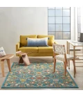 Nourison Allur Area Rug ALR03 Turquoise Ivory
