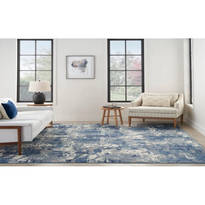 Nourison Grafix Navy Blue GRF38 5 ft. 3 in. X 7 ft. 3 in. Rectangle Rug