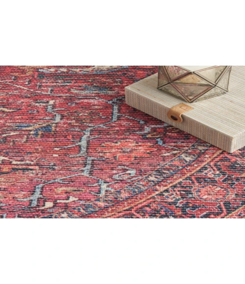 Nicole Curtis Machine Washable Series 1 Brick SR102 5 ft. 3 in. Round Rug