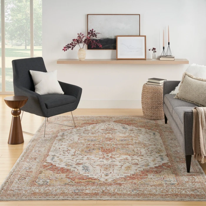 Nourison Sahar Ivory Rust SHR06 9 ft. X 13 ft. Rect. Rug