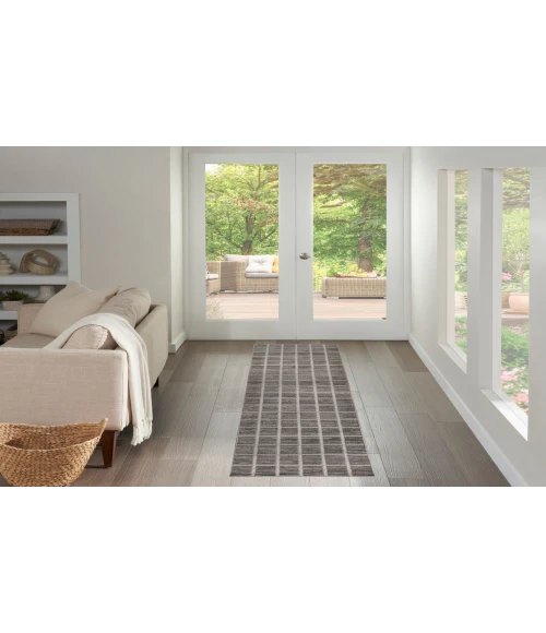 Nourison Serenity Home Grey Ivory SRH05 2 ft. 2 in. X 7 ft. 6 in. Rectangle Rug