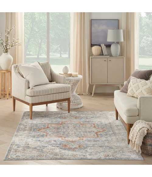 Nourison Astra Machine Washable Area Rug ASW12 Denim Multi