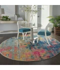 Nourison Celestial Round Area Rug CES09-Blue/Yellow
