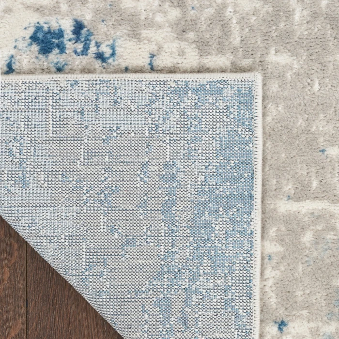 Nourison Quarry Ivory Grey Blue QUA01 8 ft. Rect. Rug