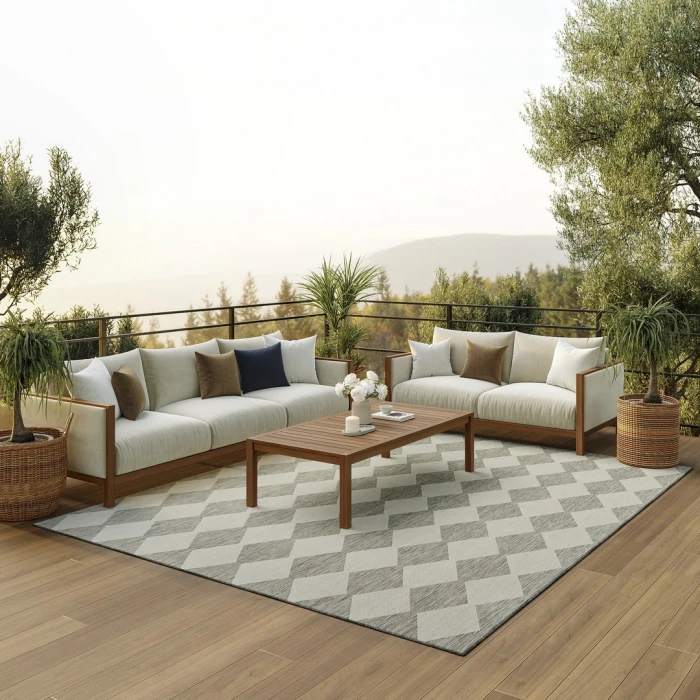 Nourison Positano Light Grey POS04 10ft. x 14ft. Rect. Rug