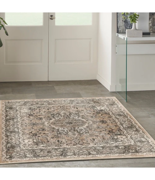 Nourison Quarry Beige Grey QUA05 4 ft. X Square Rug