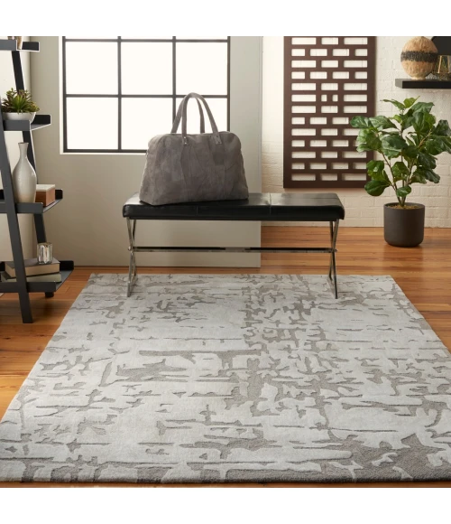Nourison Symmetry Area Rug SMM03-Ivory/Taupe
