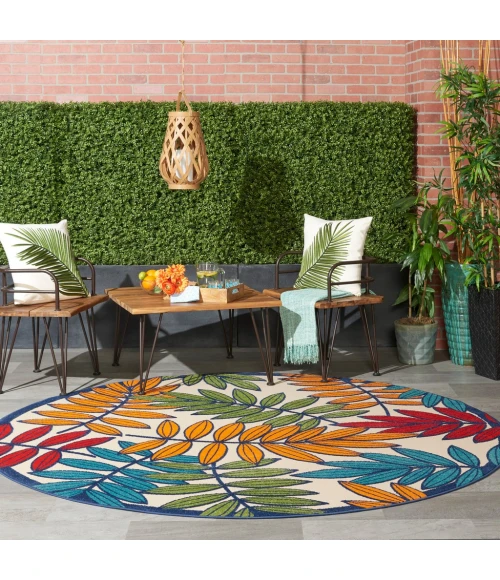 Nourison Aloha Round Area Rug ALH18-Multicolor