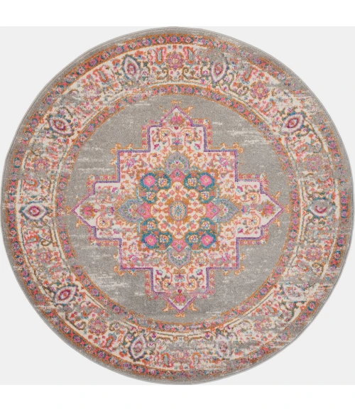 Nourison Passion Round Area Rug PSN03-Grey