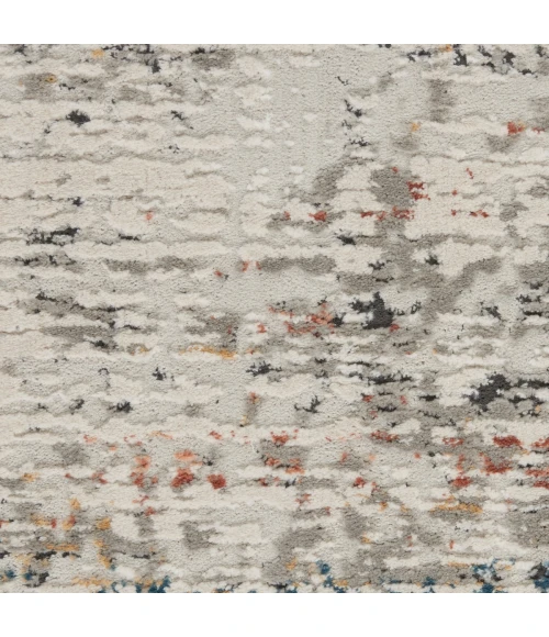 Nourison Rustic Textures Area Rug RUS14 Light Grey Multi 5'3" Round