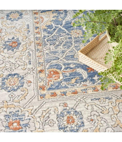 Nicole Curtis Series 4 Area Rug SR402 Light Blue Grey