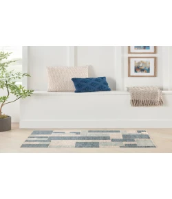 Nourison Home Astra Machine Washable ASW09 Blue Ivory 2 ft. 2 in. X 4 ft. Area Rug