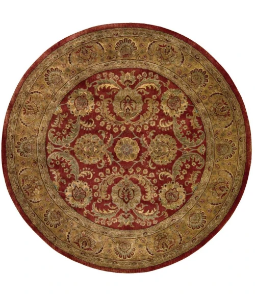 Nourison Jaipur Round Area Rug JA17-Burgundy