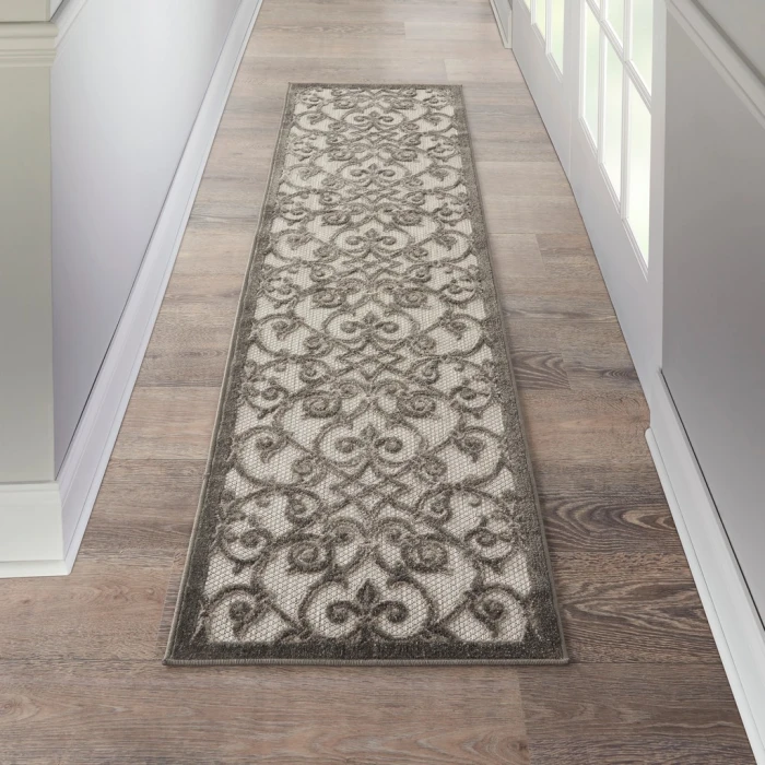 Nourison Aloha Runner Area Rug ALH21-Grey/Charcoal