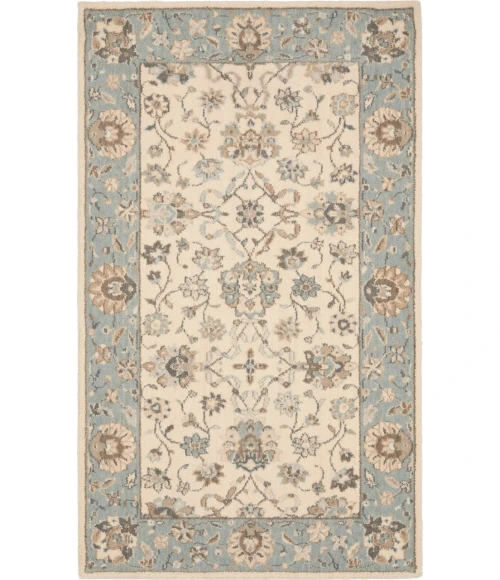 Nourison Living Treasures Area Rug LI16-Ivory/Aqua