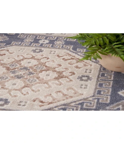Nourison Serenity Home Ivory Blue SRH01 2 ft. 2 in. X 7 ft. 6 in. Rectangle Rug