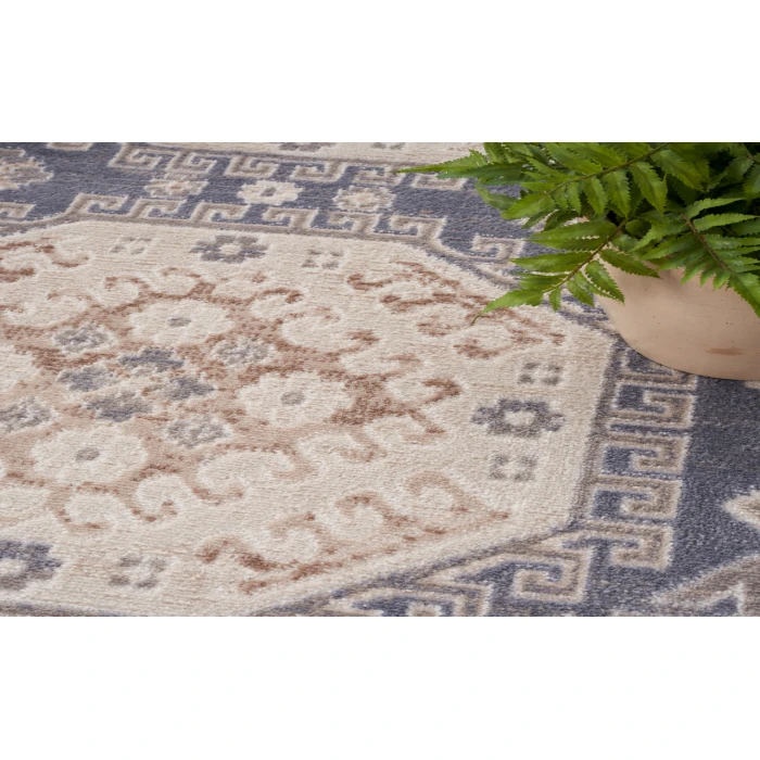 Nourison Serenity Home Ivory Blue SRH01 2 ft. 2 in. X 7 ft. 6 in. Rectangle Rug